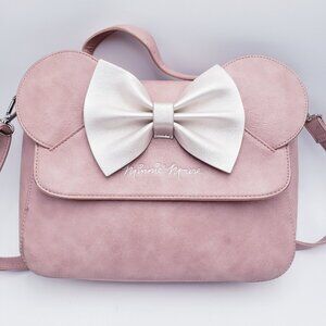 Loungefly Disney Pink Minnie Mouse Crossbody Bag/ Tote with White Bow NWOT
